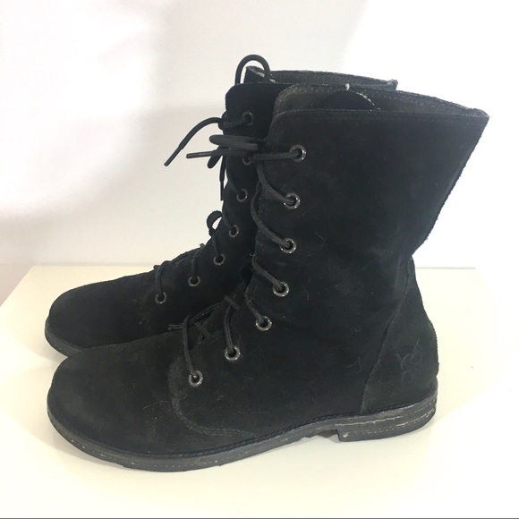 • SOLD • Black Suede Combat Boots - Picture 7 of 10